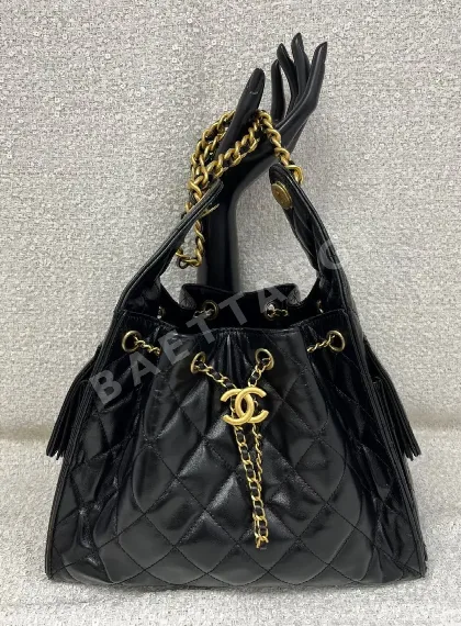 샤넬 25C 블랙 골드 호보 25백 가방 141380