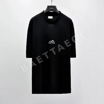 발렌시아가 레터 프린트 남성 반팔 티셔츠 114156