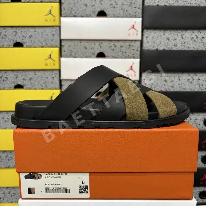 에르메스 [YX] 블랙 브라운 205759 Hermes Chypre Sandal