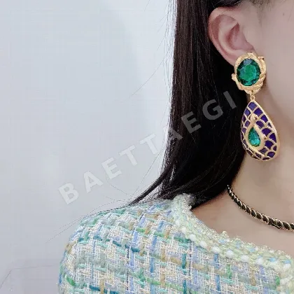 생로랑 매립식 금속 프레임 귀걸이 65646
