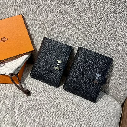 에르메스 엡솜 블랙 골드 야자수 프린트 지갑 23361