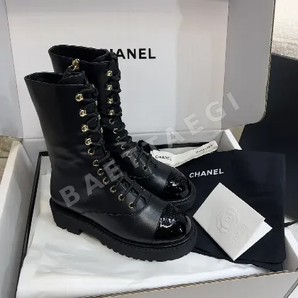 샤넬 사이드 지퍼 플랫폼 모터사이클 부츠 94485
