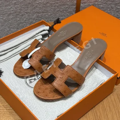 에르메스 오아시스 샌들 골든 브라운 가죽 164765
