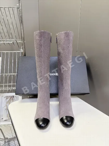 샤넬 부츠 가죽 청키 힐 170008