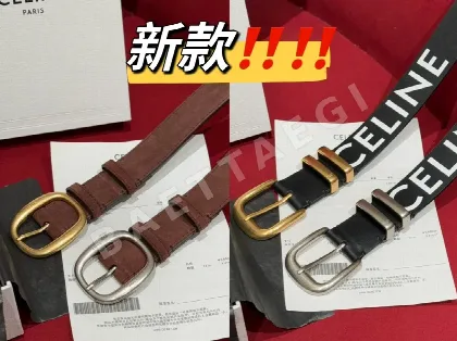 셀린느 트리옹프 버클 소가죽 스웨이드 여성 벨트 174572