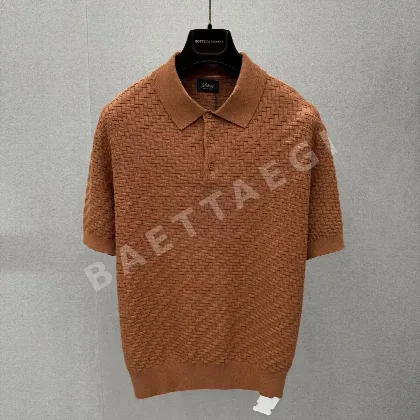 브리오니 실크 캐시미어 혼방 남성 반팔 폴로셔츠 113739