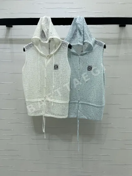 로에베 크로셰 시스루 후드 니트 베스트 96784