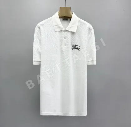 버버리 메탈릭 라이더 로고 코튼 폴로셔츠 반팔 114346