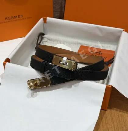 에르메스 팔라듐 도금 켈리 버클 헌터 가죽 벨트 177634