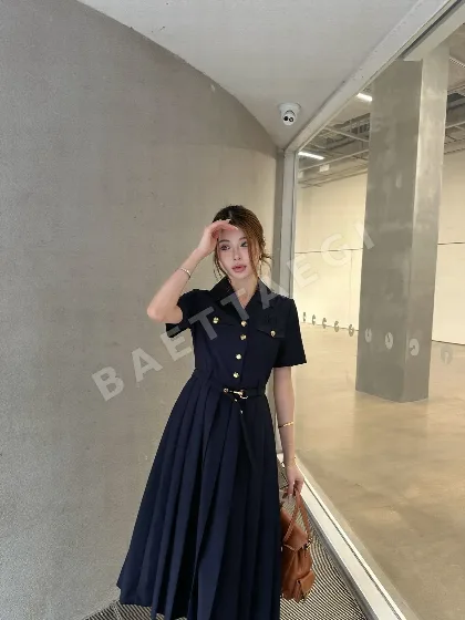 미우미우 테크니컬 패브릭 여성 원피스 114681