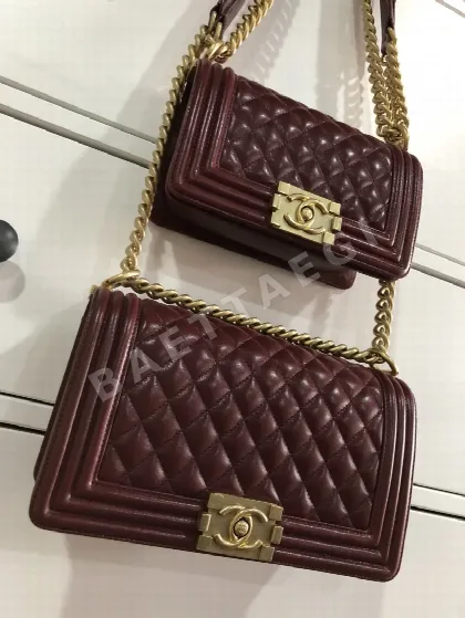 샤넬 램스킨 버건디 가방 34930