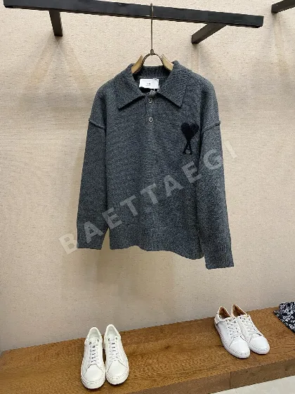 아미 울 하트 로고 니트맨풀오버 26FW