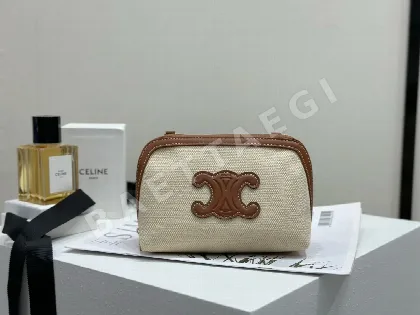 셀린느 체인 조개 모양 캔버스 가죽 숄더백 86253