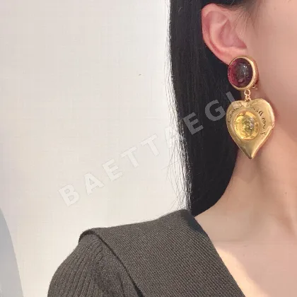 생로랑 사각 원형 디자인 귀걸이 65457