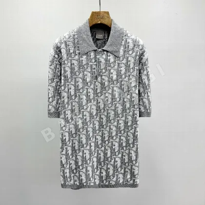 디올 오블리크 프린트 코튼 혼방 반팔 티셔츠 113986