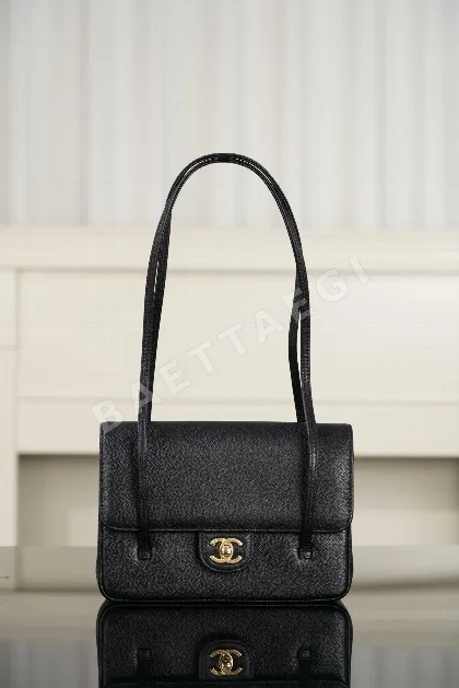 샤넬 프레피 코코 스몰 블랙 롱 숄더 플랩백 86791
