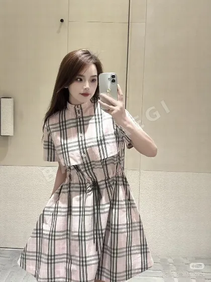 버버리 체크 패턴 셔츠 원피스 103114