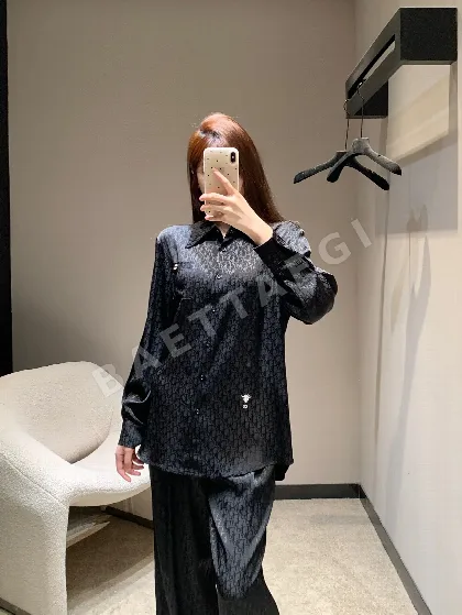 디올 레터 프린트 레이온 셔츠 바지 세트 54208