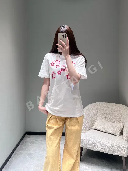 디올 별과 유니콘 자수 여성 반팔 티셔츠 54257