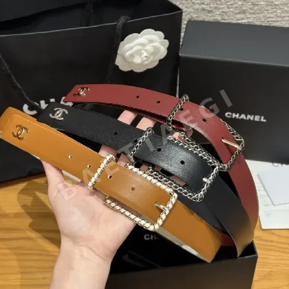 샤넬 꼬임 짜임 소가죽 벨트 173964