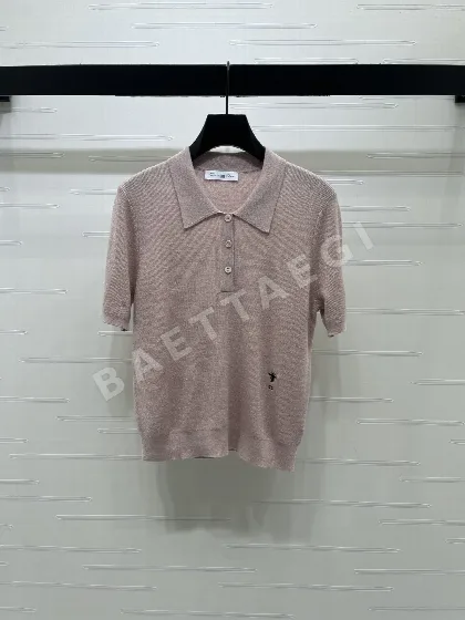 디올 카라 니트 반팔 티셔츠 155674