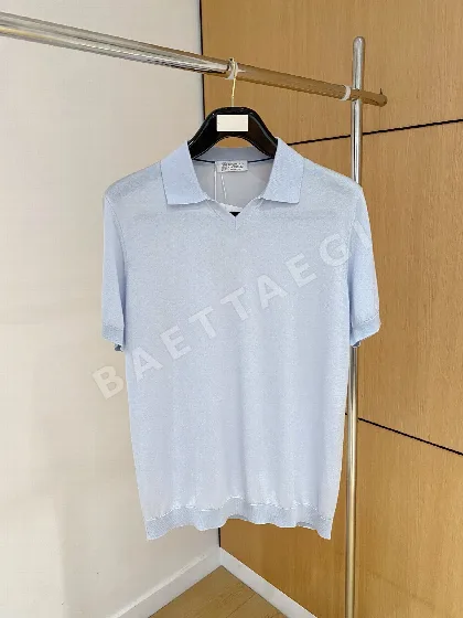 브루넬로쿠치넬리 남성 아세테이트 텐셀 혼방 반팔 티셔츠 114539