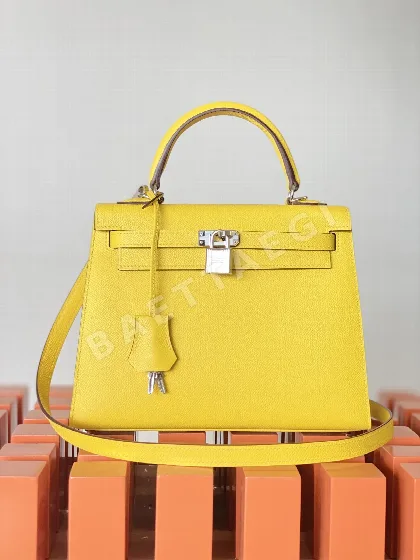 에르메스 켈리 25 나폴리탄 옐로우 가죽 가방 198080