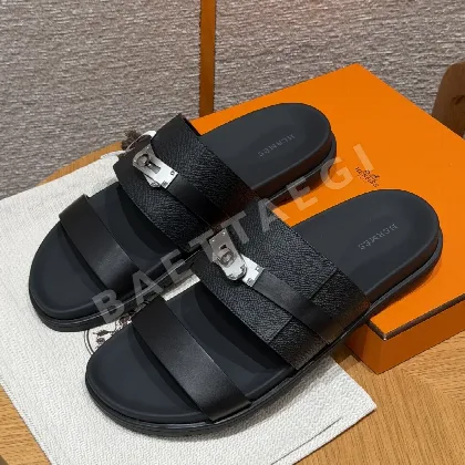 에르메스 잭슨 샌들 블랙 카프스킨 실버 버클 164338