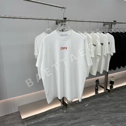 오프화이트 워시 가공 크루넥 남성 반팔 티셔츠 87271