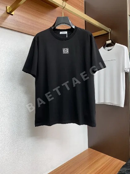로에베 남성 크루넥 코튼 반팔 티셔츠 48350