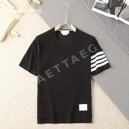 톰브라운 코튼 4바 스트라이프 크루넥 반팔 티셔츠 50360