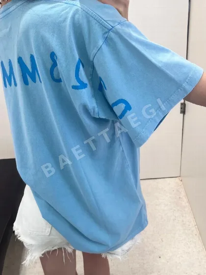 마르지엘라 오버사이즈 프린트 여성 반팔 티셔츠 129648