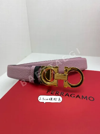 페레가모 간치오 더블 버클 양면 가죽 벨트 59578