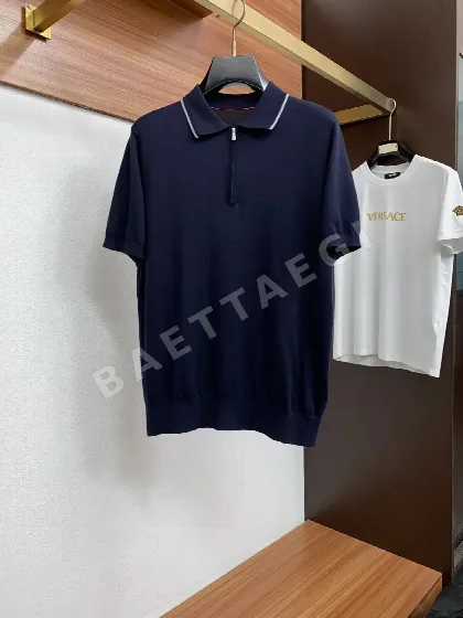 로로피아나 남성 심플 카라 니트 폴로 반팔 셔츠 148555