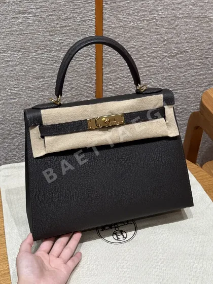 에르메스 켈리 흑단 에뽀스 가죽 지갑 192198