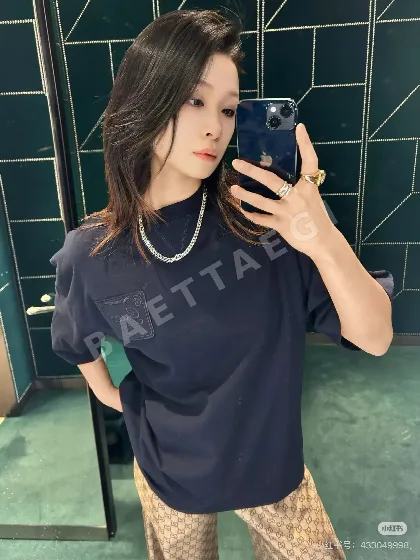 구찌 자수 크루넥 반팔 티셔츠 54123