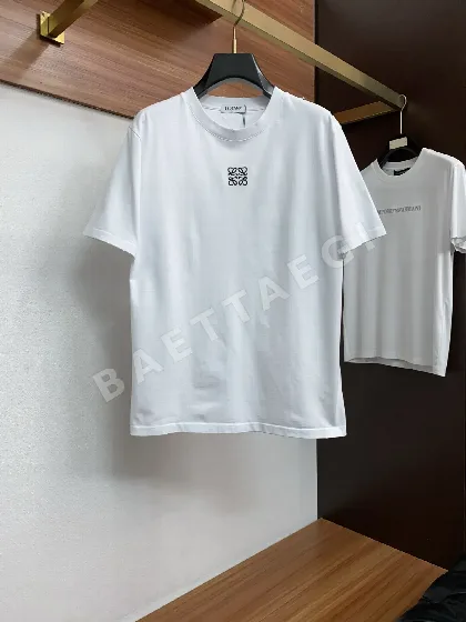 로에베 퓨어 코튼 크루넥 남성 반팔 티셔츠 48349