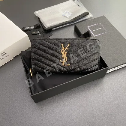 생로랑 YSL 로고 자카드 엠보싱 지퍼 지갑 22958