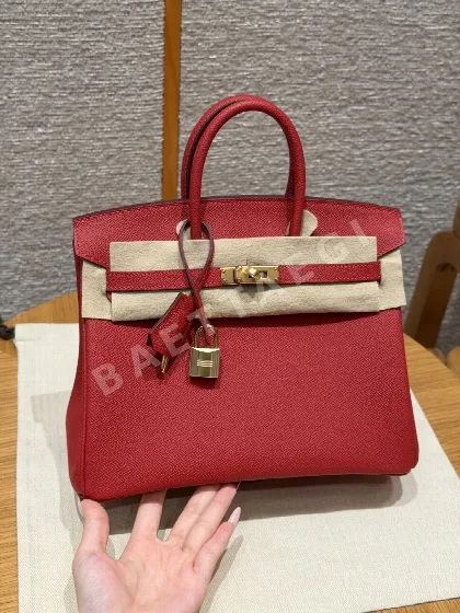 에르메스 버킨 25 레드 앱송 가방 144309