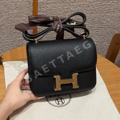 에르메스 콘스탄스 18 cm 블랙 앱송 가죽 가방 145023