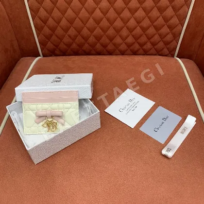 디올 리본 메탈 잠금 카드 홀더 지갑 188472