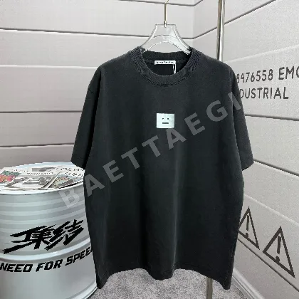 아크네스튜디오 두꺼운 패널 워시 가공 크루넥 반팔 티셔츠 88652