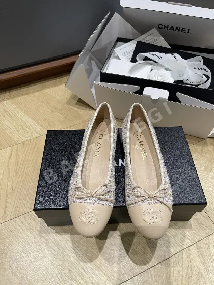 샤넬 클래식 보우 램스킨 발레 플랫슈즈 95264
