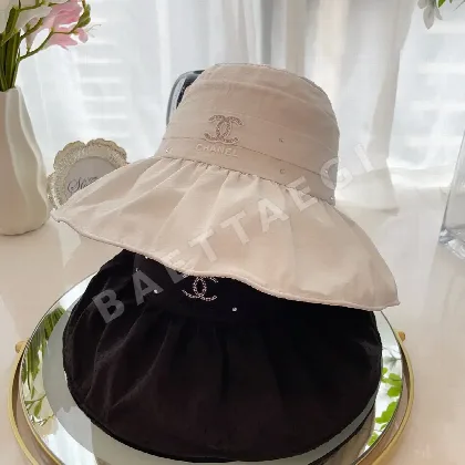 샤넬 물방울 무늬 자카드 자외선 차단 버킷 햇 82826