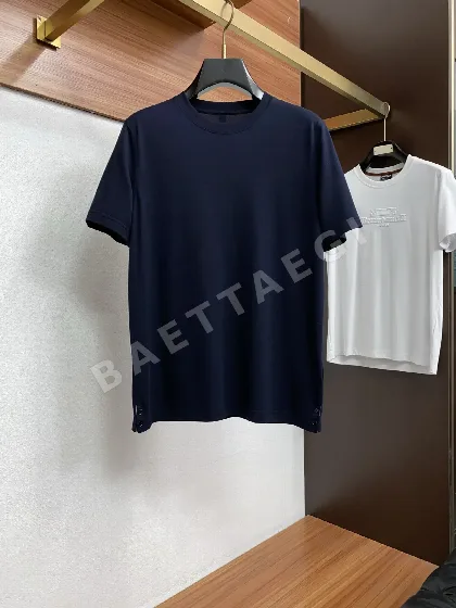 톰브라운 가죽 린넨 코튼 남성 반팔 티셔츠