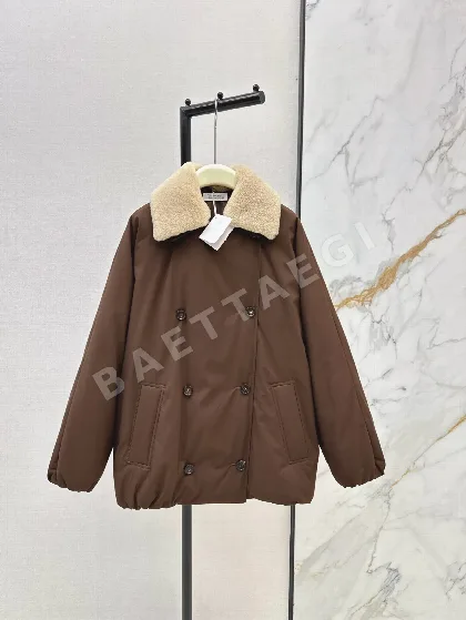 브루넬로쿠치넬리 구스다운 탈착 램울 카라 여성 자켓