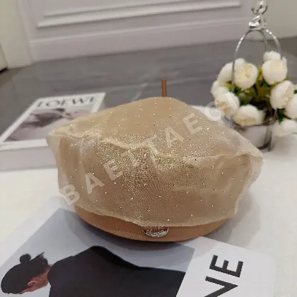 셀린느 오간지 큐빅 장식 베레모 83360