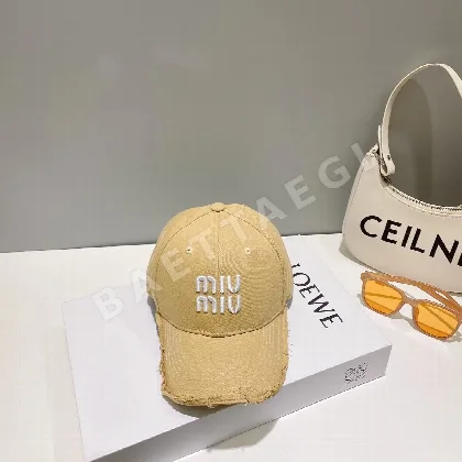 미우미우 데님 자수 버킷햇 81166