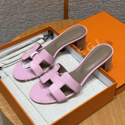에르메스 오아시스 샌들 핑크 악어 164747