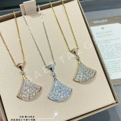 불가리 골드 도금 다이아몬드 팬 목걸이 64619